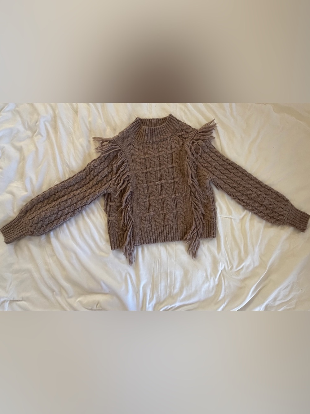 Altar'd State Soft Taupe Ribbed Crewneck Sweater